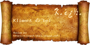 Kliment Ábel névjegykártya