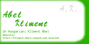 abel kliment business card